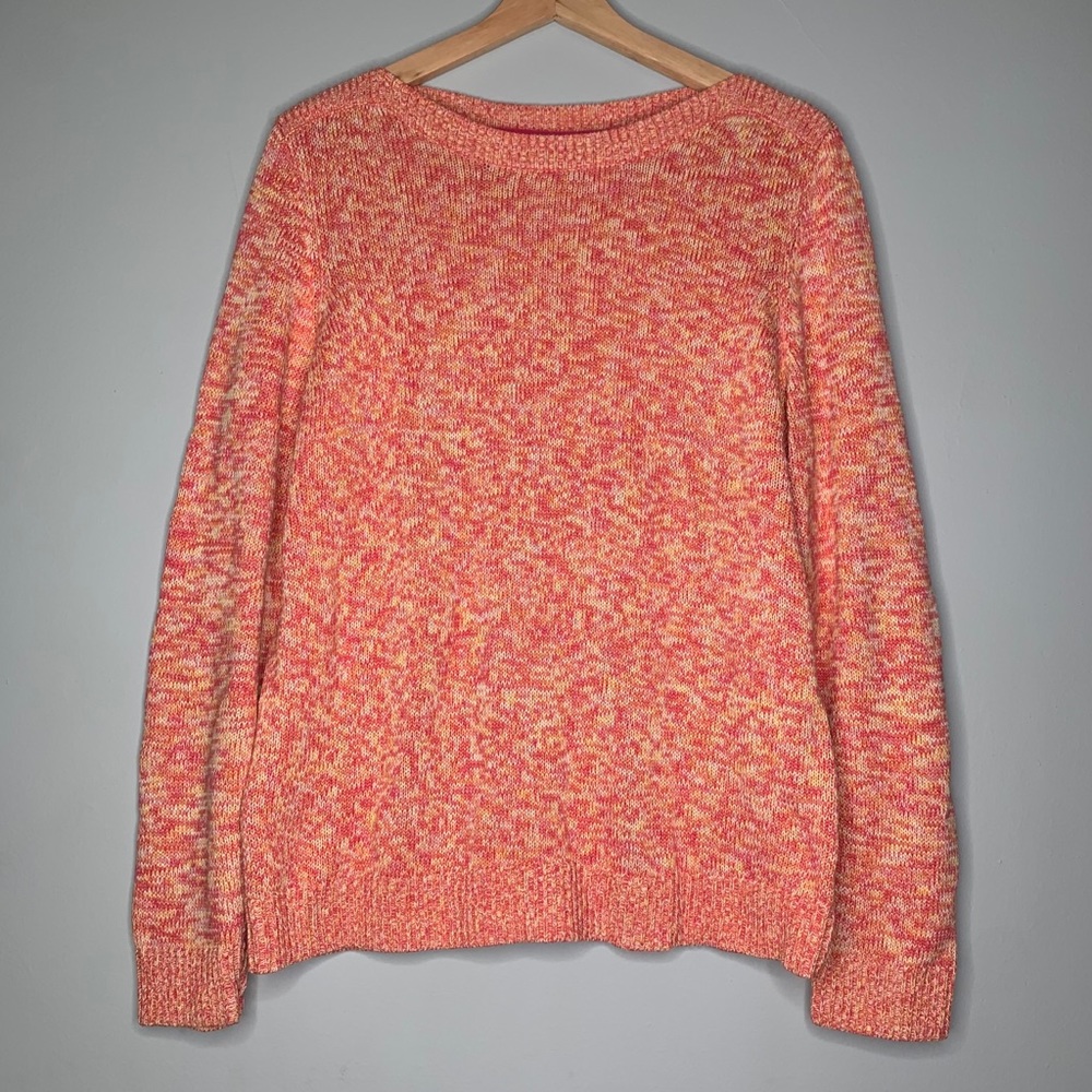 Croft & Barrow Pink Knit Boatneck Cotton Sweater L